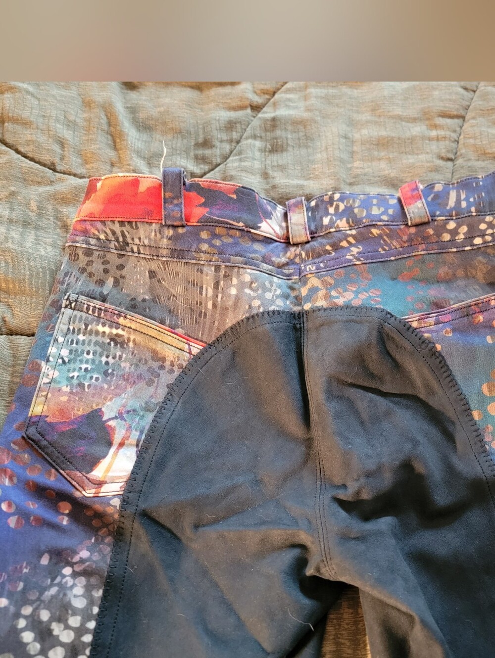 Pikeur Badira Women’s Multicolor Printed Riding Breeches with Black Seat Panel